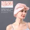 100% Mulberry Silk Bonnet for Sleeping Women, 22 Momme Grade-6A Double Layer Silk Hair Wrap for Hair Care with Elastic Stay On Head view 3
