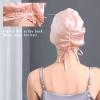 100% Mulberry Silk Bonnet for Sleeping Women, 22 Momme Grade-6A Double Layer Silk Hair Wrap for Hair Care with Elastic Stay On Head view 4
