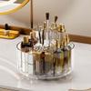 LINFIDITE 360 Rotating Makeup Organizer Clear Cosmetic Storage Holder Tray with 6 Compartment Makeup Brush Lip Gloss Organizer Case for Bathroom Cabinet Vanity Desktop view 1