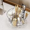 LINFIDITE 360 Rotating Makeup Organizer Clear Cosmetic Storage Holder Tray with 6 Compartment Makeup Brush Lip Gloss Organizer Case for Bathroom Cabinet Vanity Desktop view 2