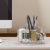 LINFIDITE 360 Rotating Makeup Organizer Clear Cosmetic Storage Holder Tray with 6 Compartment Makeup Brush Lip Gloss Organizer Case for Bathroom Cabinet Vanity Desktop view 4