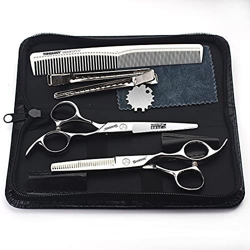 Barber hair scissors, Axemoore professional haircut Cutting Scissors/Shears set- 6", made of Japanese stainless steel, especially (6in-2pc-A)