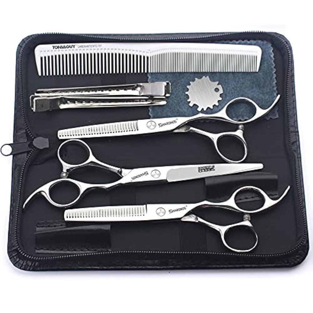 Barber hair scissors, Axemoore professional haircut Cutting Scissors/Shears set- 6", made of Japanese stainless steel, especially (6in- 3pc-B)