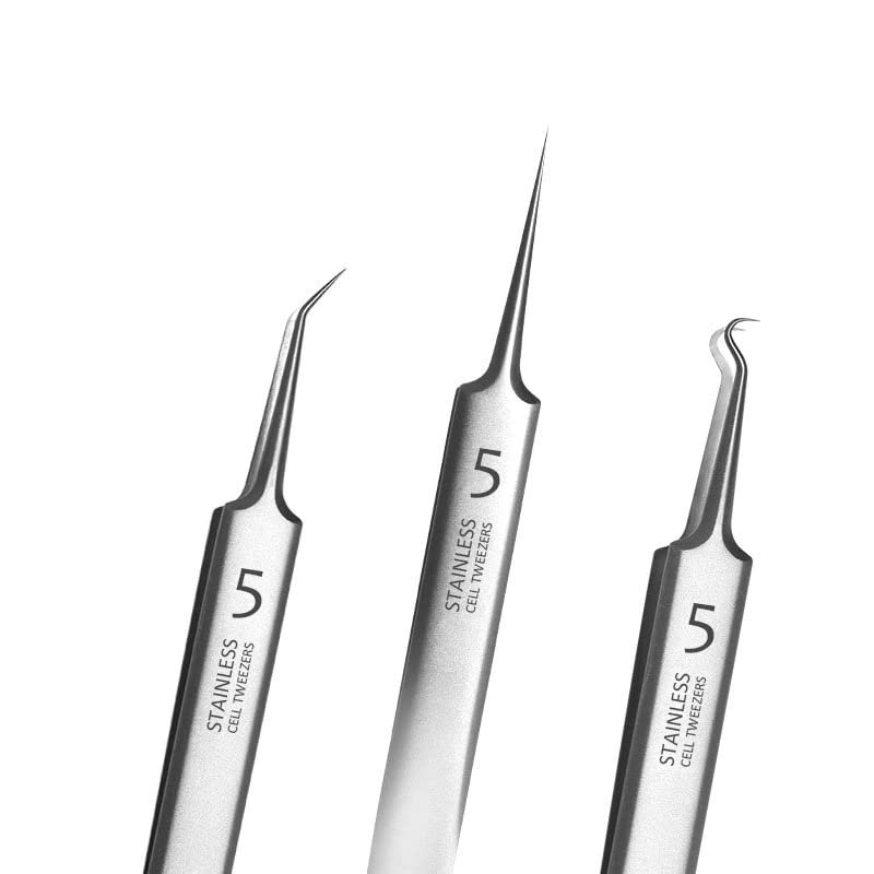 3 Pcs German Ultra-fine Cell Pimples Blackhead Clip Tweezers Beauty Salon Special Scraping & Closing Artifact Acne Needle Tool