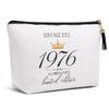 50th Birthday Gifts for Women Friendship Best Friend Birthday Gift Ideas for Grandma Mom Aunt Sister Funny Makeup Bag Travel Toiletries Bags Vintage Est 1976 Limited Edition Bday Gift from Women. view 1