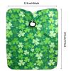 FEBSNOW Professional Barber Cape Independence St. Patrick's Day Salon Green Hair Cutting Cape with Adjustable neckline and Neck Duster Brush Barber Shop Supplies 46.8  56 Inch (clover pattern) view 2