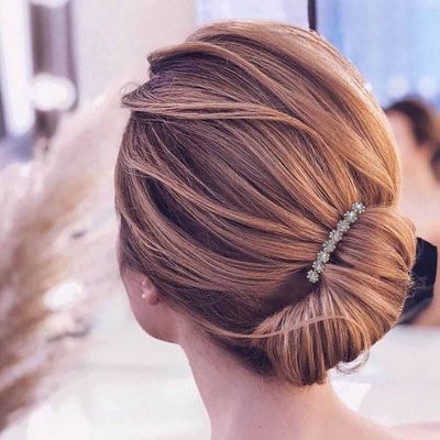Aneneiceera Bride Wedding Crystal Hair Comb Clip Gold Hair Side Combs Flower Hair Comb Rhinestone Headpieces Bride Hair Piece bridesmaid Hair Accessories for Women and Lady Girls(Gold)
