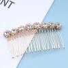 Aneneiceera Bride Wedding Crystal Hair Comb Clip Gold Hair Side Combs Flower Hair Comb Rhinestone Headpieces Bride Hair Piece bridesmaid Hair Accessories for Women and Lady Girls(Gold) view 3