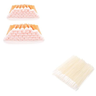 AAwipes Foam Cleaning Swab Sticks (100 pcs Large Rectangular Foam Tips, 5.25", Orange) and AAwipes ESD Swabs Foam Tip Swabs (100pcs, Transparent)