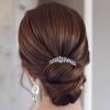 Aneneiceera Bride Wedding Crystal Hair Comb Clip Silver Hair Side Combs Leaf Hair Comb Rhinestone Headpieces Bride Hair Piece bridesmaid Hair Accessories for Women and Lady Girls(Silver) view 1