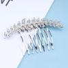 Aneneiceera Bride Wedding Crystal Hair Comb Clip Silver Hair Side Combs Leaf Hair Comb Rhinestone Headpieces Bride Hair Piece bridesmaid Hair Accessories for Women and Lady Girls(Silver) view 4