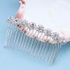 Aneneiceera Bride Wedding Crystal Hair Comb Clip Silver Hair Side Combs Flower Hair Comb Rhinestone Headpieces Bride Hair Piece bridesmaid Hair Accessories for Women and Lady Girls(Silver) view 3