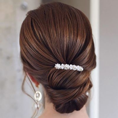 Aneneiceera Bride Wedding Pearl Hair Comb Clip Gold Hair Side Combs Beaded Hair Comb Pearl Headpieces Bride Hair Piece bridesmaid Hair Accessories for Women and Lady Girls(Gold D)
