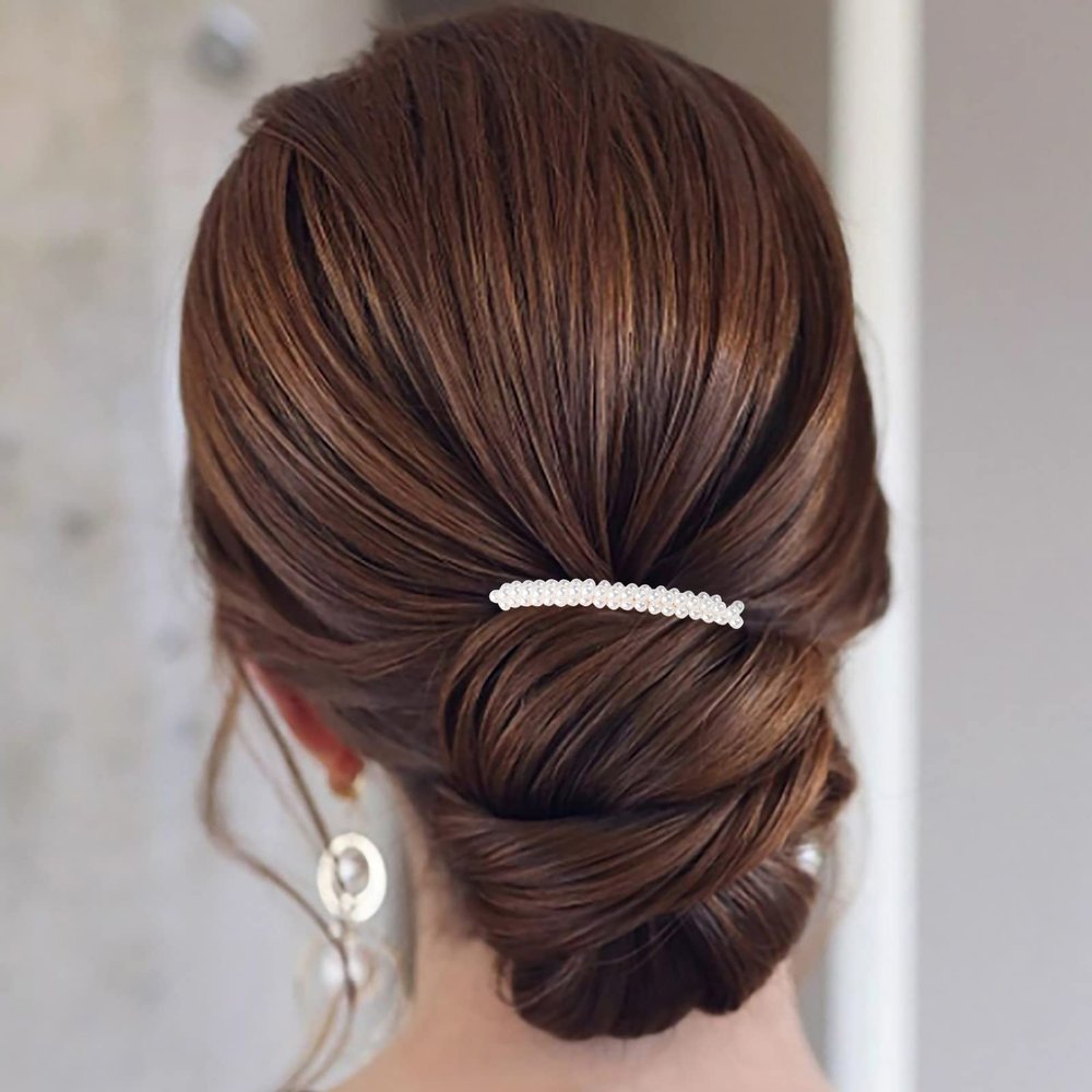 Aneneiceera Bride Wedding Pearl Hair Comb Clip Gold Hair Side Combs Beaded Hair Comb Pearl Headpieces Bride Hair Piece bridesmaid Hair Accessories for Women and Lady Girls(Gold B)