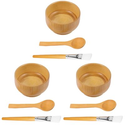 Healifty 9pcs Mixing Bowl for Facial Masks Cosmetic Tool Kit Brush and Spoon Skincare Mixing Bowls for Home and Travel