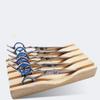 Beaupretty 1pc Hair Salon Scissors Organizer Natural Solid Wood Scissor Storage Rack Base for Barber Shop and Home Hairdressing Tools Display view 3