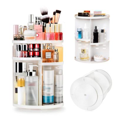 360 Degree Rotating Makeup Organizer, Bathroom Organizer DIY 360 Degree Rotating Makeup Organizer 7Layers Adjustable Vanity Organizer Large Capacity Bathroom Organizer (WHITE)
