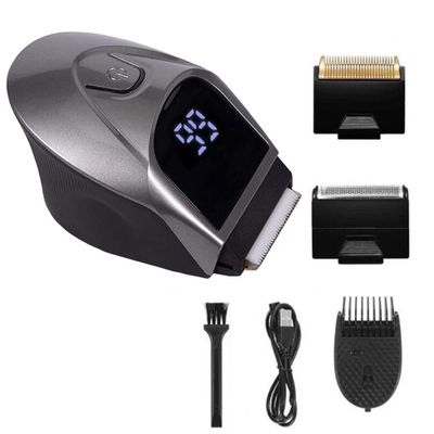 SUYOOULIN Self-Haircut Hair Clippers, Shortcut Grooming Haircut Kit, Waterproof Rechargeable Cordless Electric Hair Trimmer Men Head Clippers, 2 Cutting Heads, 4-in-1 Limit Comb (Grey)