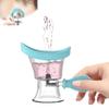 LONCHDAN Eye Wash Cup Portable Eye Cleaner Kit Silicone Manual Air Pressure Eye Flush Rinse Cups with Storage Container Eye Washer Bath Kit Cleaning Makeup Dust Irritants Soothing Tired Eyes(Blue) view 1
