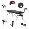 Artechworks 30" Width Portable Lightweight Massage Table Facial Solon Spa Tattoo Bed with Aluminium Leg, (2.56" Thick Cushion of Foam) for Home Office Living Room,Black view 2