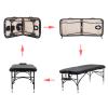 Artechworks 30" Width Portable Lightweight Massage Table Facial Solon Spa Tattoo Bed with Aluminium Leg, (2.56" Thick Cushion of Foam) for Home Office Living Room,Black view 3