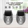 SUYOOULIN Self-Haircut Hair Clippers, Shortcut Grooming Haircut Kit, Waterproof Rechargeable Cordless Electric Hair Trimmer Men Head Clippers, 2 Cutting Heads, 4-in-1 Limit Comb (Silver) view 2
