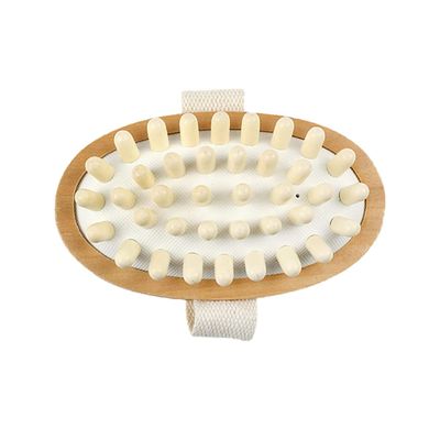 Healifty Wooden Spa Massager Soft Bristles Handheld Cushion for Home Use Promotes Circulation Exfoliates Skin for Dry Brushing and Relaxation