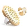 Healifty Wooden Spa Massager Soft Bristles Handheld Cushion for Home Use Promotes Circulation Exfoliates Skin for Dry Brushing and Relaxation view 2