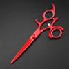 Swivel Thumb Hair Cutting Shears, 6 Inch Professional Japan 440C Red Cutting Thinning Hair Scissors Set Double Rotary Handle Flying Swivel Scissors (Color : Set) view 4