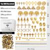 3D Cross Nail Charms,Gold Flat Back Nail Pearls Beads for Crafting,Cute Nail Charms Y2k Rhinestones Jewelry for Nail Art Flower Virgin Mary Religious Charms Gems Bulk Nail Chains (Gold, Silver, Black) view 4