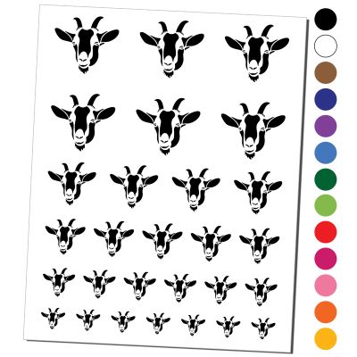 Toggenburg Goat Face Temporary Tattoo Water Resistant Fake Body Art Set Collection - Red (One Sheet)