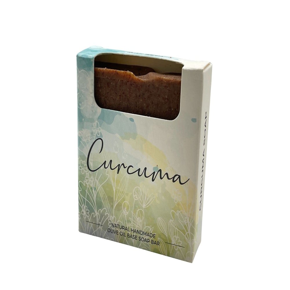 Basic Layers Olive Oil Soap Bar  Handmade Natural Soap Bar with [Volcanic Pink Clay]  Scented Moisturizing Soap Bar for Hands, Face and Body  90g Face and Body Soap Bar for Men and Women (Curcuma)