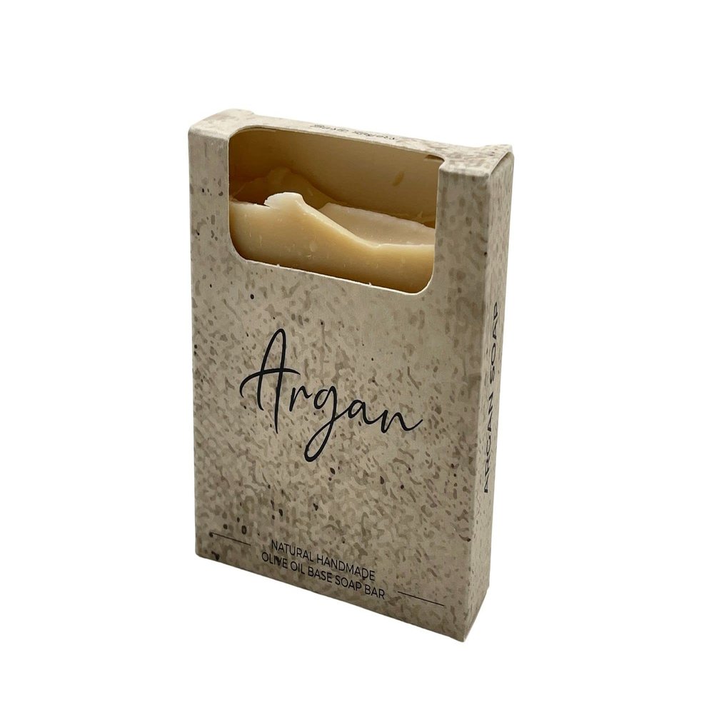 Basic Layers Olive Oil Soap Bar  Handmade Natural Soap Bar with [Volcanic Pink Clay]  Scented Moisturizing Soap Bar for Hands, Face and Body  90g Face and Body Soap Bar for Men and Women (Argan)