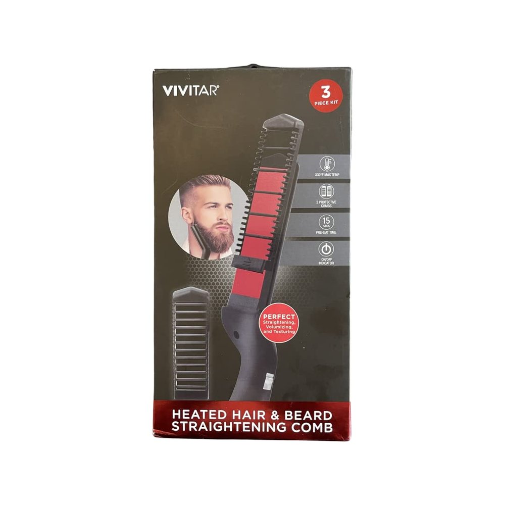 Heated hair and beard straightening comb 3 Piece kit