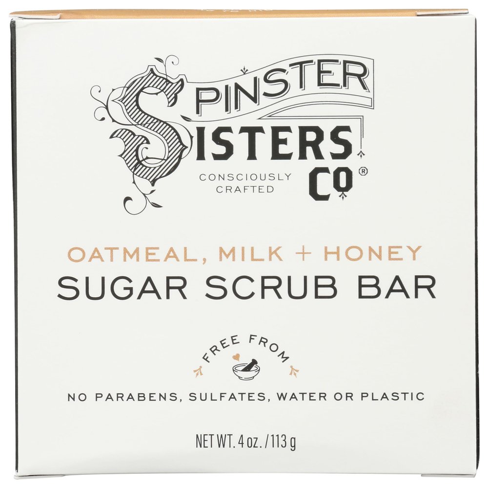 SPINSTER SISTERS CO Oatmeal Milk & Honey Sugar Scrub Bar, 4 OZ