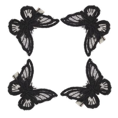 Lurrose 9 pairs Butterflies Teens, Sizes Double- Clips Layer, Costume Performance Bow Lace Party Girl Knot Headdress Headwear D Barrettes Girl, Embroidery Good Fairy and Bows Women Pins
