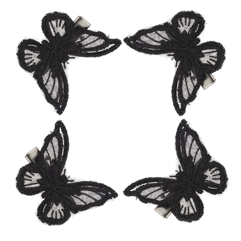 Lurrose 9 pairs Butterflies Teens, Sizes Double- Clips Layer, Costume Performance Bow Lace Party Girl Knot Headdress Headwear D Barrettes Girl, Embroidery Good Fairy and Bows Women Pins
