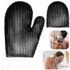 Vesici 2 Pcs Honeycomb Exfoliating Glove Set Exfoliating Bath Mitt Honeycomb Face and Body Scrubber Shower Mitt Sponges for Cleaning Body Shower Face Skin Beauty Spa(Black) view 1