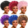 Satin Bonnet Silk Bonnet Hair Bonnet for Sleeping- 4 Pack Sleep Bonnets for Women with Wide Elastic Band for Curly Hair Braids view 1
