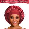 Satin Bonnet Silk Bonnet Hair Bonnet for Sleeping- 4 Pack Sleep Bonnets for Women with Wide Elastic Band for Curly Hair Braids view 2