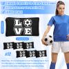12 Pieces Soccer Makeup Bag Cosmetic Bag with Words Soccer Travel Storage Bags Portable Storage Case Toiletry Bag Accessories with Zippers for Soccer Players Teams Women Girls (Black Soccer Style) view 2