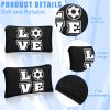 12 Pieces Soccer Makeup Bag Cosmetic Bag with Words Soccer Travel Storage Bags Portable Storage Case Toiletry Bag Accessories with Zippers for Soccer Players Teams Women Girls (Black Soccer Style) view 3