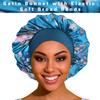 Satin Bonnet Silk Bonnet Hair Bonnet for Sleeping- 4 Pack Sleep Bonnets for Women with Wide Elastic Band for Curly Hair Braids view 2