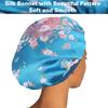 Satin Bonnet Silk Bonnet Hair Bonnet for Sleeping- 4 Pack Sleep Bonnets for Women with Wide Elastic Band for Curly Hair Braids view 3