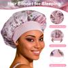 Satin Bonnet Silk Bonnet Hair Bonnet for Sleeping- 4 Pack Sleep Bonnets for Women with Wide Elastic Band for Curly Hair Braids view 4