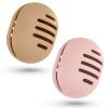 Fauxomor 2 Pcs Makeup Sponge Holder,Double-Sided Breathable Silicone Beauty Make Up Blender Case for Travel or Daily,Shatterproof Make-up Travel Case Quick Drying Easy to Carry,Khaki+Pink view 1