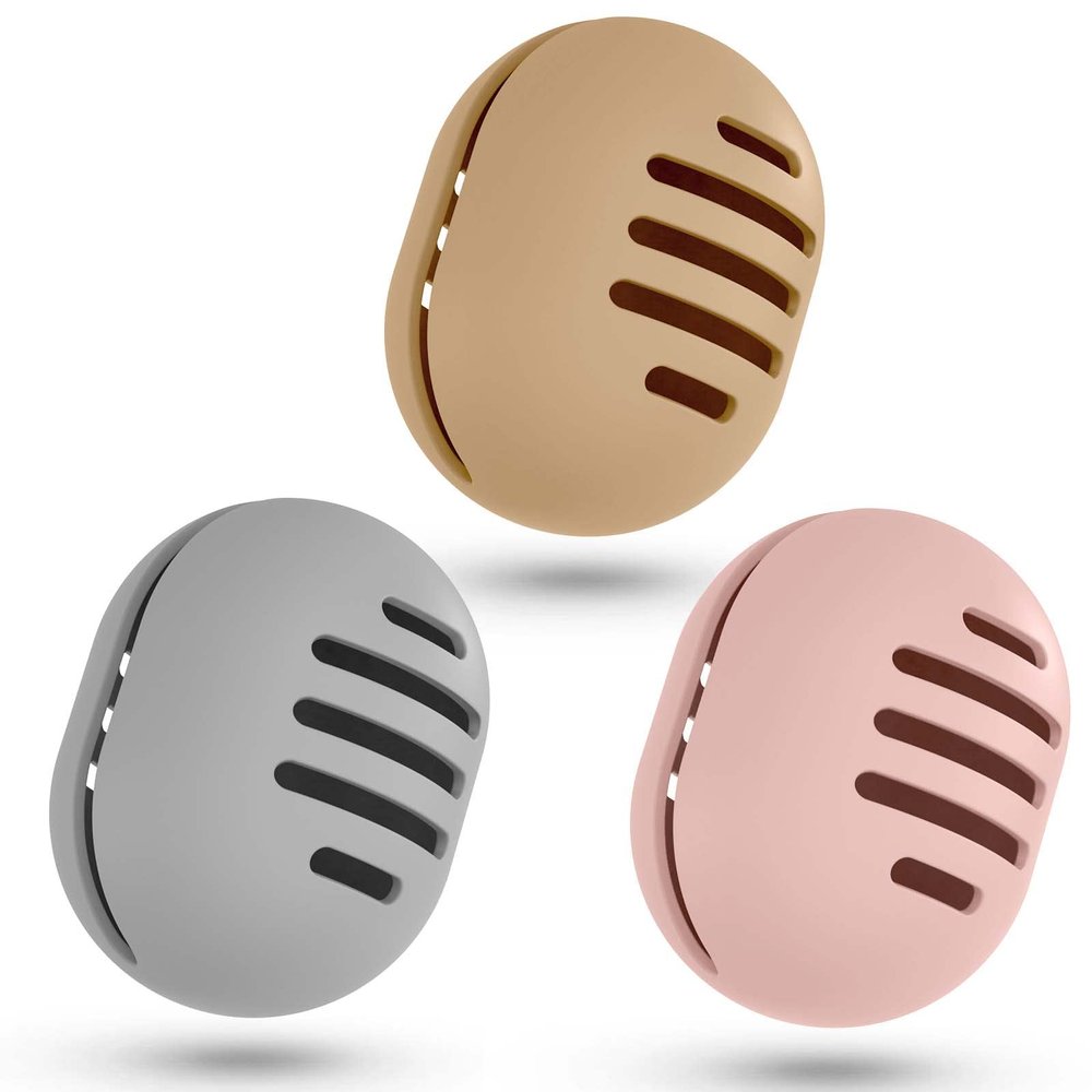 Fauxomor Makeup Sponge Holder,3PCS Double-sided Breathable Silicone Beauty Make Up Blender Case for Travel,Shatterproof Makeup Sponge Travel Case for All Sponges Reuse Easy Carry,Khaki+Pink+Grey