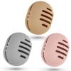 Fauxomor Makeup Sponge Holder,3PCS Double-sided Breathable Silicone Beauty Make Up Blender Case for Travel,Shatterproof Makeup Sponge Travel Case for All Sponges Reuse Easy Carry,Khaki+Pink+Grey view 1