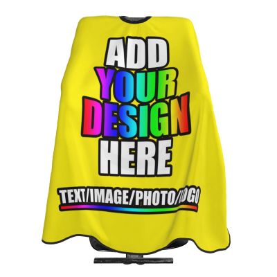 Custom Barber Cape for Men Women Personalized Hair Cutting Capes with Your Photo Text for Salon Hair Styling Barbershop Yellow