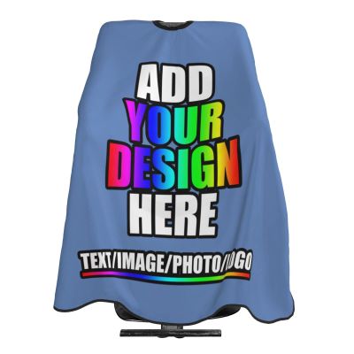 Custom Haircut Cape, Personalized Salon Apron with Your Image/Text, Barber Hairdressing Cape (55 x 60 Inch) Carolina Blue
